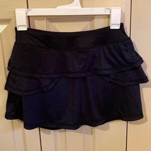 Tiered Black Athletic Skort
